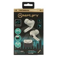 Amplify Note X Series TWS Earphones + Charging Case (White Case + Black Cover)